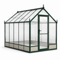 Serre de jardin victorienne 250 × 190 × 220 cm en aluminium vert foncé et polycarbonate translucide